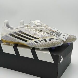 ADIDAS F50 League FG Mens 12 White Black Gold Soccer Cleats Sprintgrid NEW